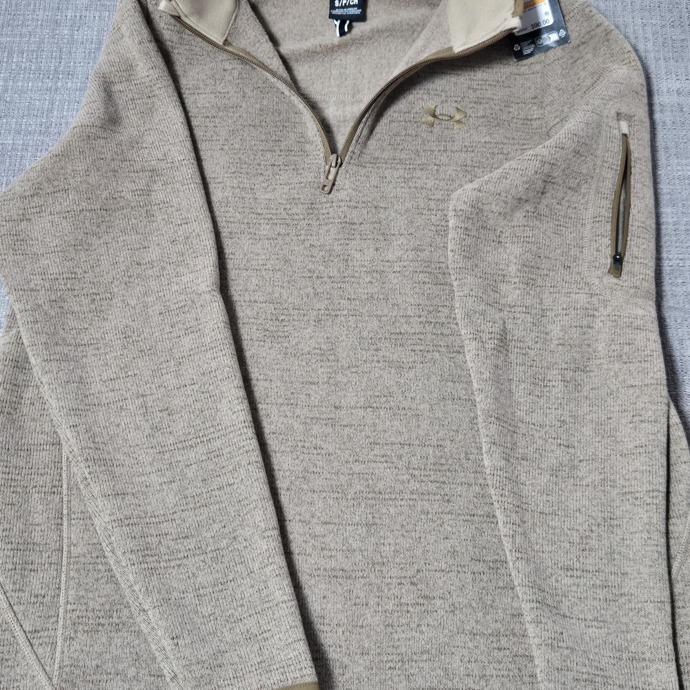 Under Armour Men's Tan Zip-Up Sweater Size Small New With Tags‎